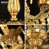 Lampadario di lusso con lampadario di cristalli enormi Lampada a sospensione in bronzo vintage con lustri per lampade a sospensione a candela per progetti di hotel Villa