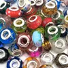 Brand New Mix Styles Glass 925 stering cord big hole loose beads fit European pandora jewelry Diy bracelet charms 50pcs per lot