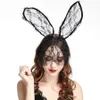 Kadın Dantel Tavşan Kafa Aksesuar Veil Masquerade Cadılar Bayramı Partisi Noel Temyiz Üniforma Aksesuarları JK1909XB Maske Maske