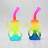 Rasta Glass Bong Recycler DAB Rig Plataforma petrolera Tubería de agua de vidrio Huevo fabuloso de 10 pulgadas Burbujeador de vidrio embriagador con recipiente de 14 mm