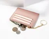Coin Purses Women PU Multifunktionell Min Kort Plånbok Med Keychain 4Colors