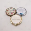 100 stks/partij Custom LOGO Draagbare Make Up Pocket Compacte Spiegel Zilver Antiek Koper Goud Zwart Cosmetische Portemonnee Spiegels