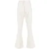 Sweetown White Cotton Flaming Fire Print Flare Pants Women New Arrival 2019 Womens Plus Size Fashion Pockets Boot Cut Trousers Y19070101