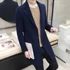 2018 Höst och vinter Nya Mäns Mode Boutique Solid Färg Business Casual Woolen Coats / Man High-End Slim Leisure Jackor