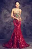 Luxury Trailing Long Cheongsams Sequins/Embroidery Backless Qipao Robe Orientale Chinese Tradition Wedding Dress Mermaid TV Movie Costume
