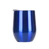 12oz Wine Tumblers Egg Tumbler Stemless Tumbler Rostfritt stål Dubbelmurat med lock blandade färger Alternativ4164744