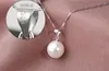 Wysokiej Jakości 12mm Pearl Wisiorek Naszyjnik Choker z łańcuchem Moda Srebrna Biżuteria Tanie naszyjniki dla kobiet