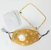 2 in 1 filtri valvola visiera respiro e PM2.5 maschera di protezione per bambini mascherano lavabili riutilizzabili bambini maschere di cotone maschere di protezione di design