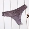 One Piece Ice Silk Seamless G String Thongs Lady Lace Fabric Girl T Pants Sexiga kvinnliga trosor Underkläder Kvinna