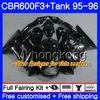 + Tank für HONDA CBR600FS CBR600RR CBR600 F3 1995 1996 Karosserie 289HM.68 CBR 600 F3 FS CBR 600F3 95 96 CBR600F3 Lager Blaue Flammen 95 96 Verkleidung