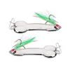 Nya ankomst 2 färger Silver- och guldskedtråd Bait Feather Fishing Lure Vib Metal tackla hård krok 20g 4#