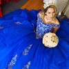 Impressionante bordado Cristal Quinceanera 2020 com babados fora do ombro Lace up vestido de baile doce 15 Vestido Prom Pageant Vestidos De