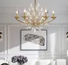 Américain Cristal Pendentif Salon Chambre Designer Modèle Chambre Restaurant Art Lily Bud Motif Pendentif Light Emitting Diode MYY