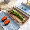 Zen Japońskie tradycyjne 10 "prostokątne płyty sushi 12" owalne dania rybne serwujące tacę ceramiczną zastawę stołową Asorted Four Wzory