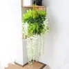 12pçs lote decoração de casamento artificial seda glicínias flores videiras penduradas rattan noiva flores guirlanda para casa jardim el296z5451579