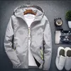 Spring Autumn Reflective Zipper Casual Solid Windbreaker Jacket Male Outwear Plus Size S-7XL Thin Hooded Bomber Men Women1