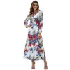 Mulheres Designer Maxi Vestidos Roupas Vestidos Sexy Curto Vestido Mulheres Jumpsuits Macacão Primavera Nova Manga Longa Bohemian Imprimir Midi Dress