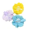 12 pz/lotto 12 Colori 2.16 ''chiffon carino senza clip fiori con strass perle fasce accessori per capelli