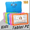 168 Kids Brand Tablet PC 7 بوصة رباعية النواة الأطفال اللوحي الروبوت 4.4 allwinner a33 جوجل لاعب wifi كبير المتكلم غطاء واقية L-7PB