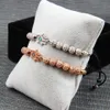 Women Charm Bracelets Turquoise CZ Eye Hamsa Braiding Jewelry For Men 6mm Ball Beads 4mm Stainless Steel Beads4020679