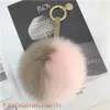 13cm / 5 "Bicolor Real Fox Fur Ball Pompom Torebka Brelok Keychain Breloczek Kulki