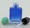 Vape Beyaz buzlu / parlak 15 ml 30 ml eliquid e-suyu için cam damlalık şişeler kare cam şişeler dikdörtgen yeşil mor mavi