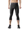 Mens Running Pants Leggings Basketball Soccer Fitness Tight Male High Elastic Gym Sportswear With Anti-Collision Knee Pads