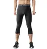 Mens Running Pants Leggings Basketball Soccer Fitness Tight Male High Elastic Gym Sportswear With Anti-Collision Knee Pads