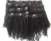 Afro Kinky Curly Brazilian Remy Hair Weave Bundles Clip In Human Hair Extensions 100g 8pcsset Clip In Hair Extensions2344191