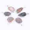 10Pcs 25-40mm Mixed Random Natural Color Druzy Cave Pendant Charm Irregular Genuine Raw Drusy Geode Stone Pendant Gold/Silver Plated Edge