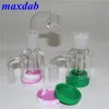 Narguilé Ash Catcher Conduites d'eau Verre Catchers avec 7 ML Silicone Container quartz banger Reclaimer Épais Ashcatcher Bongs