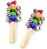 Baby Musical Instruments Speelgoed Rammelaar Regenboog met Bell Orff Educatief Houten Activiteit Bell Stick Shaker Gifts