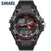 2020 Top Fashion Casual Mannelijke horloge Smael Merk Grijs Kleur Dual Display LED 50m Waterdichte Duik Mannen Siliconen Sporthorloge Relogio 1603