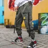 Cargo broek streetwear hiphop mannen losse joggers joggingbroek plus size track broek pocket elastische taille enkel lengte broek T200104