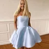 Cute Homecoming Dresses 2019 A Line Strapless Neck Pockets Real Photos Short Lady Party Dress Pink Red White Navy Graduation Dress in Stock