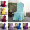 16 색상 솔리드 의자 덮개가 치마 주변의 모든 밑면 스판덱스 스커트 의자 덮개 덮개 덮개 장식 의자 CCA11702-2 60PCS