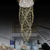 K9 Crystal Raindrop Kroonluchter Verlichtingsarmatuur Plafond LED Ronde Vorm Suspension Hang Lamp Woonkamer Light Luster Lamp