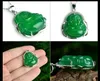 925 Hoogwaardige zilver ingelegd natuurlijke groene chalcedony lachende boeddha hanger mode vrouwen sieraden ketting jade jade special