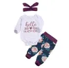 Groothandel Zomer Kids Designer Kleding Meisjes Pak Tops + Broek + Hoofdband Meisjes Outfits Peuter Baby Sets Baby Girl Designer Clothes by0826
