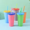 Heiße Verkäufe Kreative Temperatur Kunststoff Farbe Ändern Tassen Kaltes Wasser Farbwechsel Kaffeetasse Bunte Mit Strohhalme Wasser Tasse T9I00428