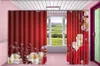 Wholesale 3Dブラックアウトカーテン夢のような鮮やかな赤いローズHDデジタルプリント3D花のシェーディング実用的な細かいカーテン
