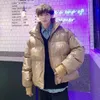 Parkas de plumón para hombre, novedad de 2022, chaqueta acolchada de invierno para hombre, ropa de estilo coreano, Parka de Hip Hop, abrigo de burbujas brillante