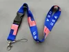 Trump U.S.A avtagbar flagga från USA: s nyckelkedjor Badge Pendant Party Gift Moble Phone Lanyard