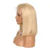 Cuticle Aligned Straight Silky Bob Wigs 613 Blonde Braizilian Virgin Human Hair Full Lace Front Wigs 12 inch for Women with Baby Hair