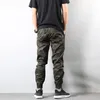 Outono Moda Masculina Jogger Camo Calças Camuflagem Carga Homens Exército Homme Hip Hop EUA Tamanho S-XL1 Men's210Z