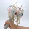 Bouquets de casamento de penas de luxo 2019 Bling bling cristais flores pérolas buquê de nupcial rosa azul strass segurando flores de alta qualidade