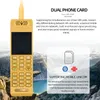 Unlcoked Classic Small Retro Golden Mobile Phone Högtalare Ljus FlashLigh PowerBank Fast Ring Magic Voice Changer Bluetooth Cellphone