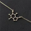 1pc Coffee Molecole Necklace Chimical Physics Bio Science Structure Care Geometry Gene Polucky Woman Mother Men039s Famil5898397