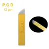 2019 50 PCS PCD 12 pcd 14 12U 14U Pin Hojas de maquillaje permanente Hoja de tatuaje de cejas curvada 12 agujas para agujas de tatuaje