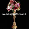 Novo estilo de luxo europa estilo de ouro de cristal acrílico peça central do casamento suporte de flor vaso de casamento mesa de castiçal ou festa de casamento decor191